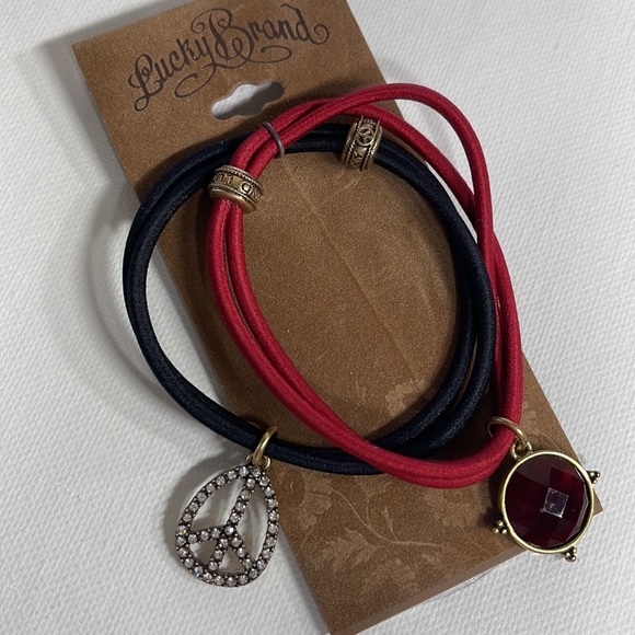 Lucky brand stretchy band bracelet bling peace sign new fashion bracelets - Picture 9 of 9